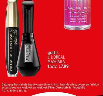 Kruidvat L'oreal Mascara aanbieding