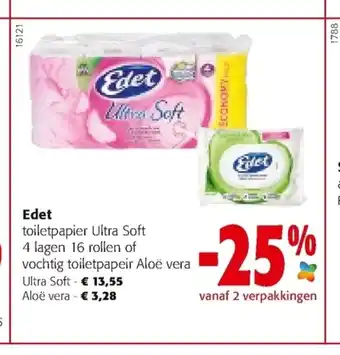 Colruyt Edet toiletpapier Ultra Soft 4 lagen 16 rollen aanbieding