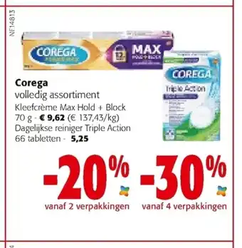 Colruyt Corega Kleefcreme Max Hold + Block 70 g aanbieding