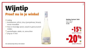 Colruyt Riesling 'Horizon' 2020 aanbieding