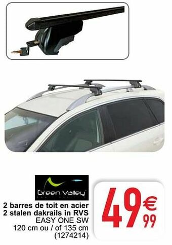 Cora 2 barres de toit en acier 2 stalen dakrails in rvs easy one sw aanbieding