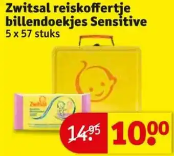 Kruidvat Zwitsal reiskoffertje billendoekjes sensitive aanbieding
