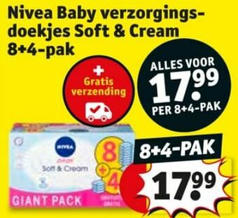 Kruidvat Nivea baby verzorgingsdoekjes soft + cream aanbieding