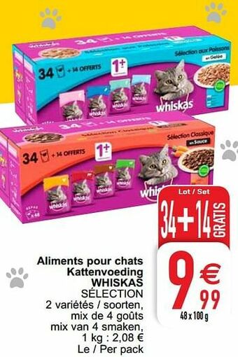 Cora Aliments pour chats kattenvoeding whiskas sélection aanbieding