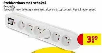 Kruidvat Stekkerdoos met schakel 6-voudig aanbieding
