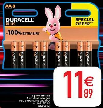 Cora 8 piles alcaline 8 alkalinebatterijen plus mainline lr3 aaa ou - of lr6 aa aanbieding