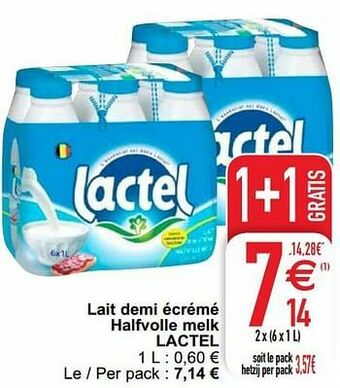Lait demi écrémé halfvolle melk lactel