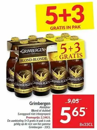 Intermarché Grimbergen abdiibier blond of dubbel aanbieding