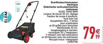 Cora Elem technic scarificateur-émousseur électrique elektrische verticuteermachine ontmosser scee 15002 b4w aanbieding