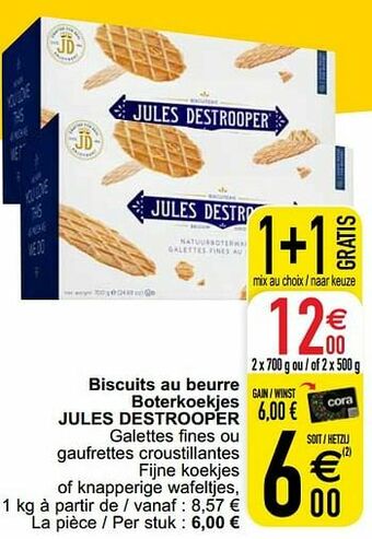 Cora Biscuits au beurre boterkoekjes jules destrooper aanbieding