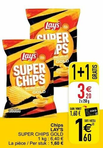 Cora Chips lay`s super chips gold aanbieding