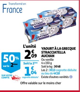 Auchan Yaourt A La Grecque Stracciatella Auchan aanbieding