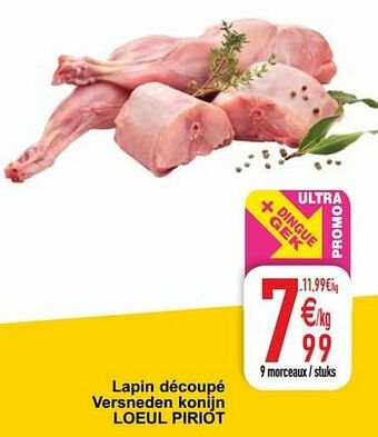 Lapin découpé versneden konijn loeul piriot