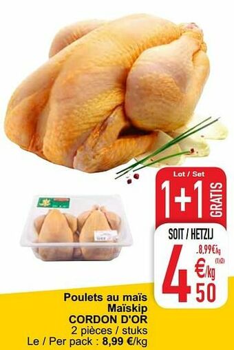 Cora Poulets au maïs maïskip cordon d`or aanbieding