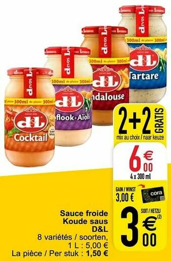 Cora Sauce froide koude saus d+l aanbieding