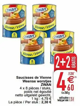 Cora Saucisses de vienne weense worstjes zwan aanbieding