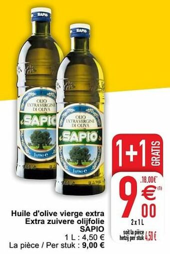 Huile d`olive vierge extra extra zuivere olijfolie sapio