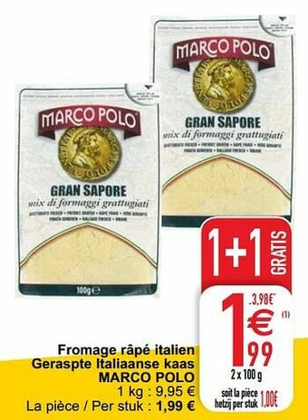 Cora Fromage râpé italien geraspte italiaanse kaas marco polo aanbieding