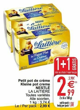 Cora Petit pot de crème kleine pot creme nestlé la laitière aanbieding