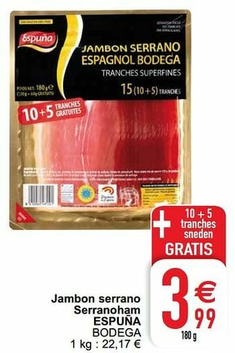 Jambon serrano serranoham espuña bodega