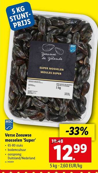 Lidl Verse Zeeuwse Mosselen Super aanbieding
