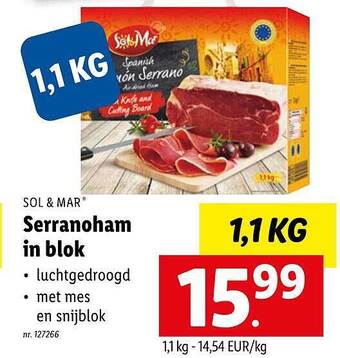 Lidl Serranoham In Blok aanbieding