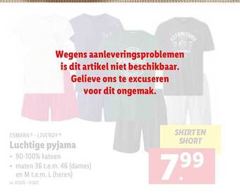 Lidl Luchtige Pyjama aanbieding