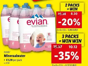 Lidl Evian Mineraalwater aanbieding