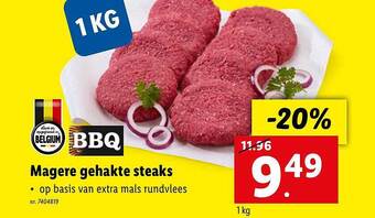 Lidl Magere Gehakte Steaks aanbieding