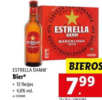 Lidl Estrella Damm Bier aanbieding