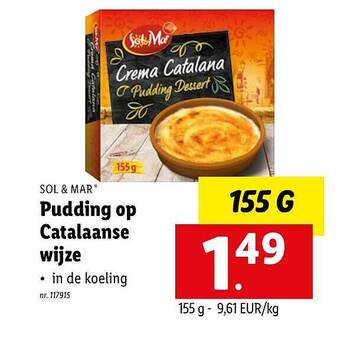 Lidl Pudding Op Catalaanse Wijze aanbieding