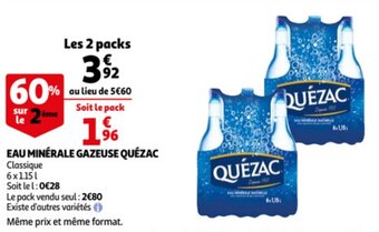 Auchan Eau Minerale Gazeuse Quezac aanbieding
