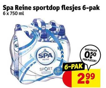 Kruidvat Spa Reine Sportdop Flesjes 6-pak aanbieding