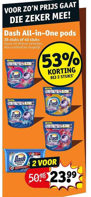 Kruidvat Dash All-in-one Pods aanbieding