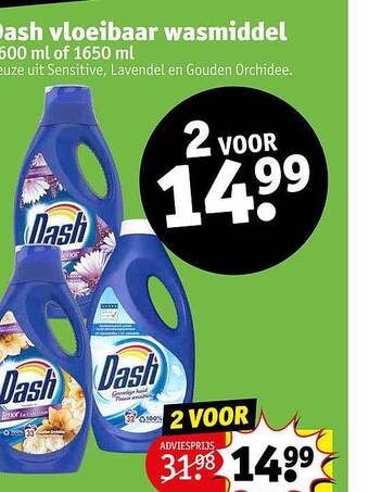 Kruidvat Dash Vloeibaar Wasmiddel aanbieding