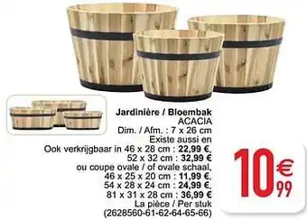 Cora Jardinière - bloembak acacia aanbieding