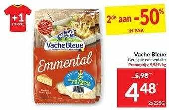 Intermarché Vache bleue geraspte emmentaler aanbieding