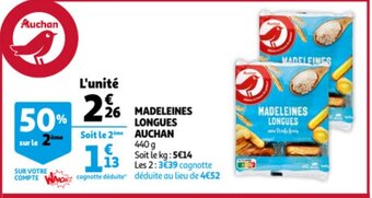 Auchan Madeleines Longues Auchan aanbieding