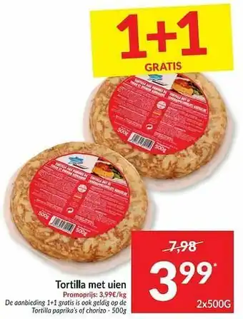 Intermarché Tortilla met uien aanbieding