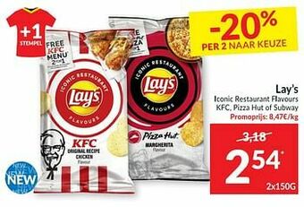 Intermarché Lay`s iconic restaurant flavours kfc pizza hut of subway aanbieding