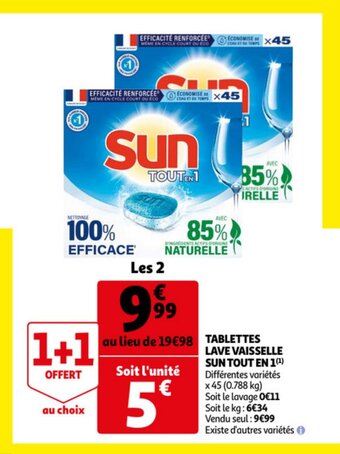 Auchan Tablettes Lave Vaisselle Sun Tout En 1 aanbieding