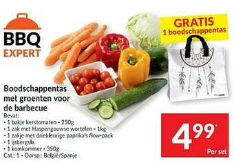 Intermarché Boodschappentas met groenten voor de barbecue aanbieding