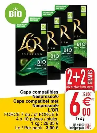 Caps compatibles nespresso caps compatibel met nespresso l`or force 7 ou - of force 9