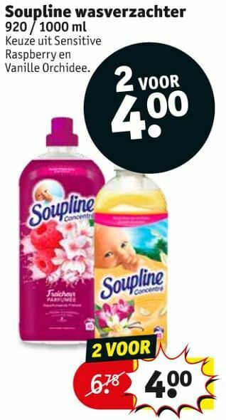 Kruidvat Soupline wasverzachter aanbieding