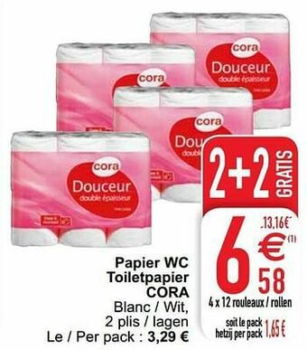 Papier wc toiletpapier cora