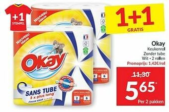Okay keukenrol zonder tube wit