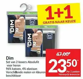 Intermarché Dim set van 2 boxers absolufit voor heren aanbieding