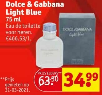 Kruidvat Dolce + gabbana light blue edt aanbieding