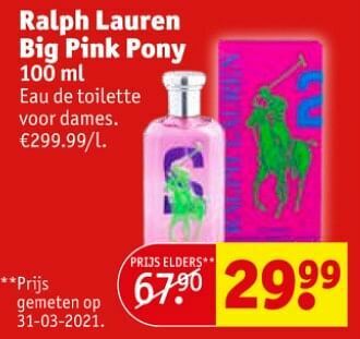 Kruidvat Ralph lauren big pink pony edt aanbieding