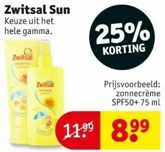 Kruidvat Zonnecrème spf50+ aanbieding
